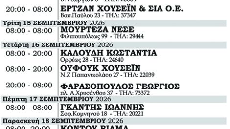 Φαρμακεία-(14-20-Σεπτ.)